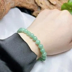 Vòng chuỗi ngọc Cẩm thạch xanh lý Myanmar 7 ly - Ảnh 5