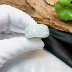 Nhẫn càn long Song Long ngọc cẩm thạch Myanmar, bản 14 ly