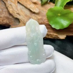 Phật Quán thế âm bồ tát Ngọc phỉ thuý nếp băng Myanmar - Hình ảnh 6