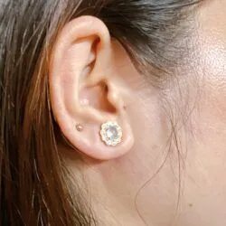Khuyên tai ngọc Phỉ thúy cao băng Myanmar, vàng 18k - Hình ảnh 7