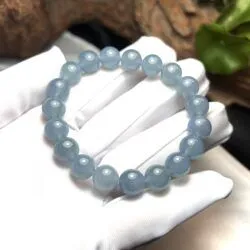 Vòng chuỗi Phỉ thúy Lam ngọc (jadeite jade) 10 ly - Hình ảnh 3