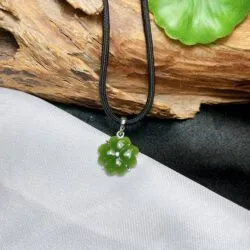 Mặt dây cỏ 4 lá Ngọc bích Canada, vàng 18k - Ảnh 7