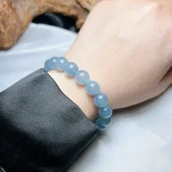 Vòng chuỗi Phỉ thúy Lam ngọc (jadeite jade) 10 ly - Hình ảnh 6