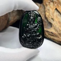 Phổ hiền bồ tát ngọc Phỉ thúy mực dục - Hình ảnh 2