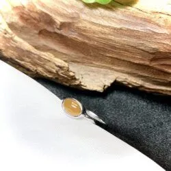 Nhẫn ngọc phỉ thúy hoàng phỉ Myanmar, vàng trắng 14k