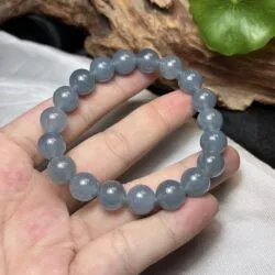 Vòng chuỗi Phỉ thúy Lam ngọc (jadeite jade) 10 ly - Hình ảnh 9