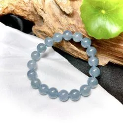Vòng chuỗi Phỉ thúy Lam ngọc (jadeite jade) 10 ly - Hình ảnh 7