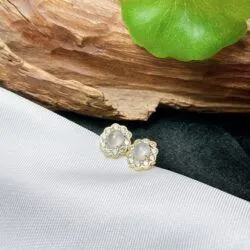 Khuyên tai ngọc Phỉ thúy cao băng Myanmar, vàng 18k - Hình ảnh 6