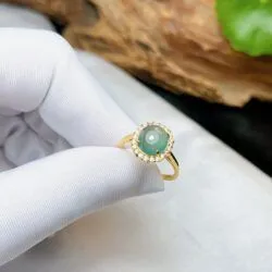 Nhẫn ngọc Phỉ thuý lam ngọc, vàng 18k - Hình ảnh 6