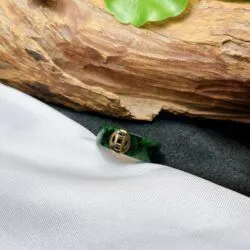 Nhẫn ngọc cẩm thạch sơn thuỷ Myanmar (nước 1), vàng 18k - Ảnh 2