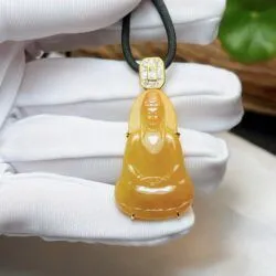 Phật quán thế âm bồ tát ngọc Phỉ thúy hoàng phỉ Myanmar - Hình ảnh 6