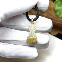 Phật quán thế âm bồ tát ngọc Cẩm thạch huyết Myanmar - Ảnh 6