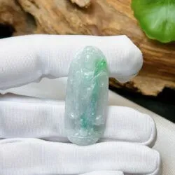 Phật quán thế âm bồ tát ngọc Phỉ thuý nếp băng Myanmar - Hình ảnh 6