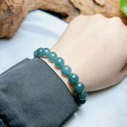Vòng chuỗi ngọc Cẩm thạch lam ngọc 9.8 ly