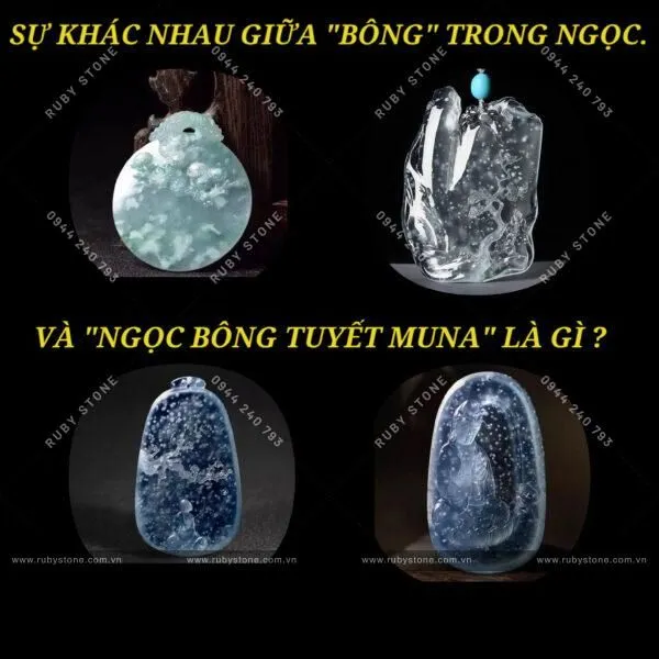 Sự khác nhau giữa "Bông" trong ngọc và "ngọc Bông tuyết" Muna là gì?