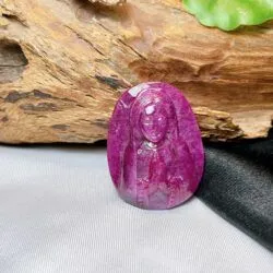 Mặt dây Đức mẹ Maria đá Ruby Nam Phi - Hình ảnh 6