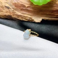 Nhẫn tỳ hưu ngọc Cẩm thạch Myanmar, vàng 18k - Ảnh 3