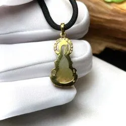Phật quán thế âm bồ tát ngọc Cẩm thạch huyết Myanmar - Ảnh 7