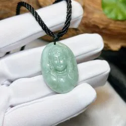 Mặt dây Đức mẹ Maria ngọc cẩm thạch Myanmar (2 dáng khác nhau) - Hình ảnh 4