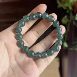 Vòng chuỗi ngọc Phỉ thuý lam ngọc 10 ly - Ảnh 5