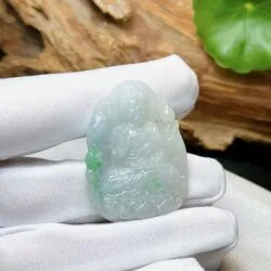A Di Đà Phật ngọc Phỉ thuý nếp băng Myanmar - Ảnh 6