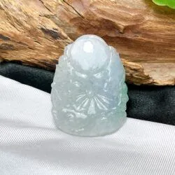 A Di Đà Phật ngọc Phỉ thuý nếp băng Myanmar - Ảnh 3