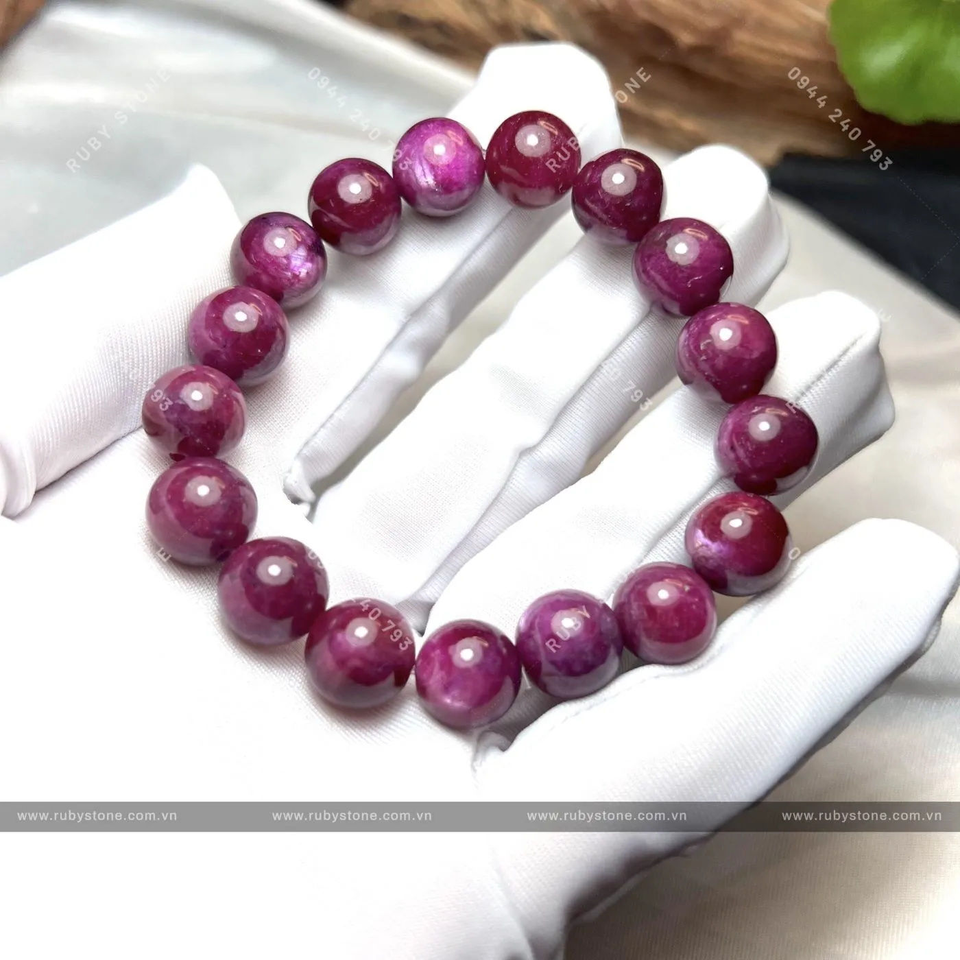 Vòng chuỗi đá Ruby Nam Phi sao thiên nhiên 11.5 ly Vòng chuỗi đá Ruby Nam Phi sao thiên nhiên 11.5 ly