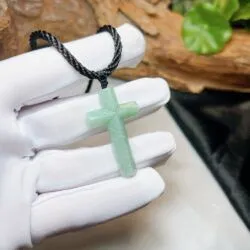 Mặt dây thánh giá ngọc Cẩm thạch Myanmar - Ảnh 5