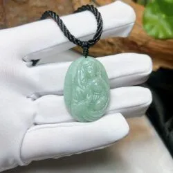 Mặt dây Đức mẹ Maria ngọc cẩm thạch Myanmar - Hình ảnh 5