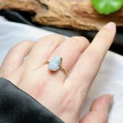 Nhẫn tỳ hưu ngọc Cẩm thạch Myanmar, vàng 18k