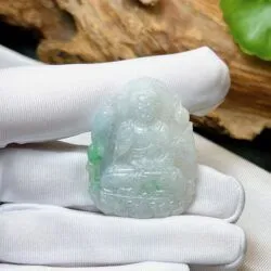 A Di Đà Phật ngọc Phỉ thuý nếp băng Myanmar - Ảnh 7