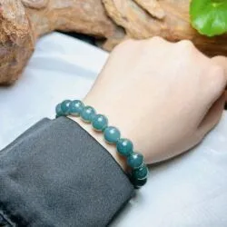 Vòng chuỗi ngọc Cẩm thạch lam ngọc 9.8 ly - Ảnh 6