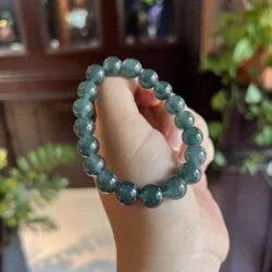 Vòng chuỗi ngọc Phỉ thuý lam ngọc 10 ly - Ảnh 7