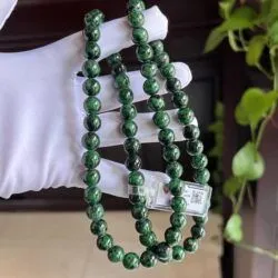 Vòng chuỗi cổ ngọc Cẩm thạch sơn thuỷ Myanmar 10 ly - Hình ảnh 2