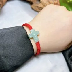 Vòng đeo tay Thánh giá chúa Jesus ngọc Cẩm thạch Myanmar