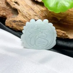 Phật Di lặc ngọc cẩm thạch phớt xanh, kích thước 39mm - Ảnh 7