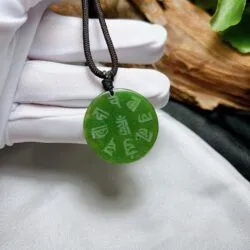 Mặt dây chuyền Ngọc bích khắc “Thần chú phật mẫu chuẩn đề“ - Ảnh 6