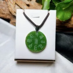 Mặt dây chuyền Ngọc bích khắc “Thần chú phật mẫu chuẩn đề“ - Ảnh 4
