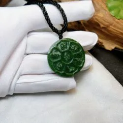 Chú Om mani padme hum ngọc bích Canada (khắc máy CNC) - Ảnh 2