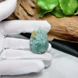 Phổ hiền bồ tát ngọc Cẩm thạch Myanmar, chạm khắc tách màu - Hình ảnh 5