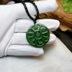 Chú Om mani padme hum ngọc bích Canada (khắc máy CNC) - Ảnh 4