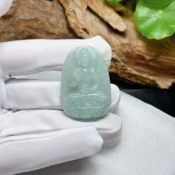 A Di Đà phật ngọc Cẩm thạch Myanmar, chạm tay tinh xảo - Ảnh 8
