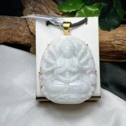Phật bản mệnh - Thiên thủ thiên nhãn ngọc Cẩm thạch Myanmar, vàng 18k - Hình ảnh 2