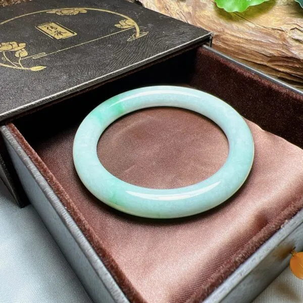 Vòng bản liền ngọc Cẩm thạch Miến Điện, ni tay 53mm