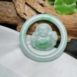 Phật Di Lặc ngọc Cẩm thạch Myanmar, chạm khắc thủ công - Hình ảnh 8