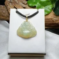 Phật Di Lặc ngọc phỉ thuý hoàng phỉ, vàng 18k