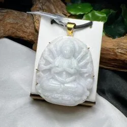 Phật bản mệnh - Thiên thủ thiên nhãn ngọc Cẩm thạch Myanmar, vàng 18k - Hình ảnh 5
