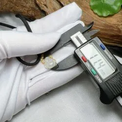 Phật Di Lặc baby ngọc phỉ thuý băng chủng Myanmar, vàng 18k - Hình ảnh 7