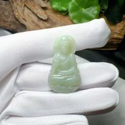 Quán thế âm bồ tát Ngọc bích Nga, chạm tay tinh xảo - Ảnh 5