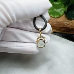 Phật Di Lặc baby ngọc phỉ thuý băng chủng Myanmar, vàng 18k - Hình ảnh 2